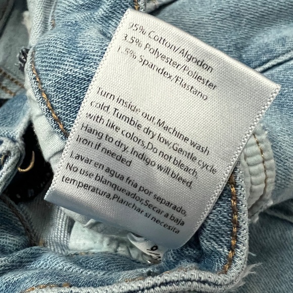 Womens Risen Wideleg Jeans, Light Wash, Button Fly, Distressed, Size 9/29 - Picture 4 of 6